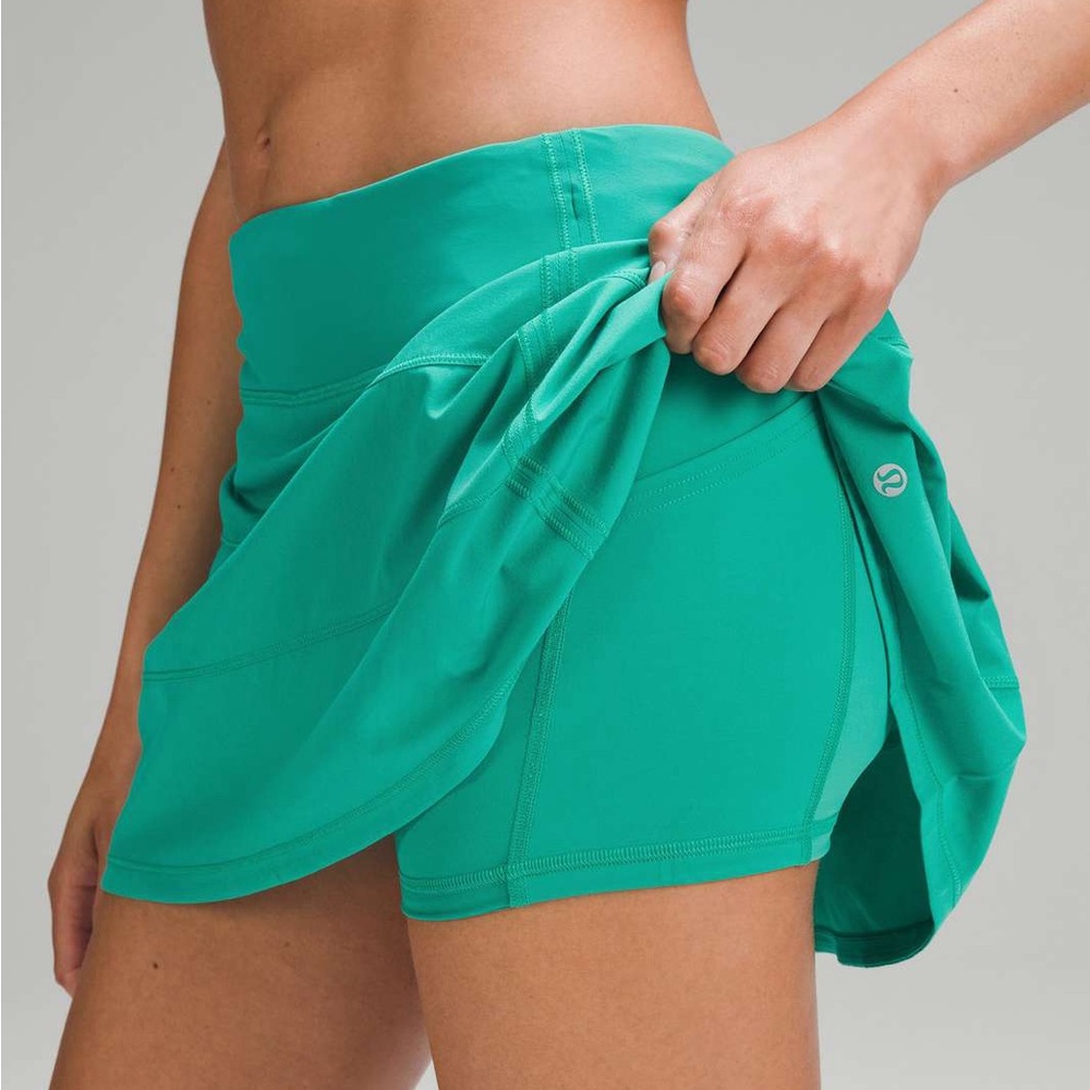 Lululemon Pace Rival Mid-Rise Skort Skirt with Shorts - Maldives Green